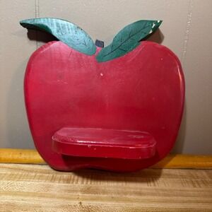 Farmhouse Cottagecore Vintage Red Apple Wall Shelf Kitchen Decor retro rustic